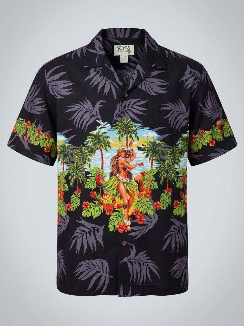 Vintage KY’S Made in Hawaii Hawaiian Shirt Men’s XL Hula Girl Tropical Aloha